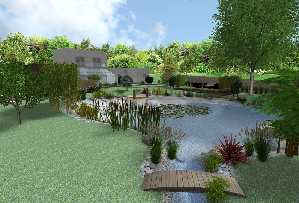 rendu 3D créatin jardin pavillon Pessac