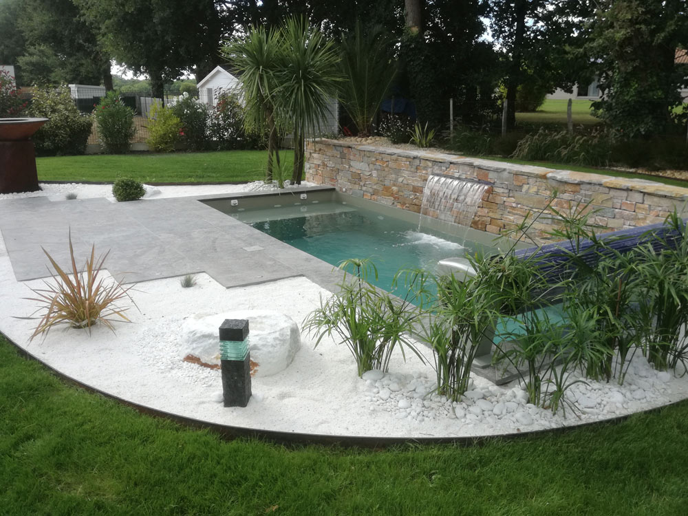 Après travaux aménagement piscine Évasion Paysage