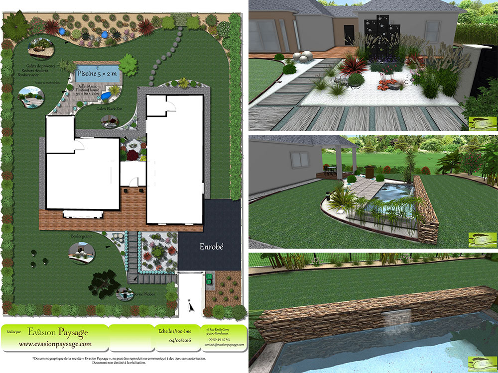 Etude travaux aménagement piscine Évasion Paysage