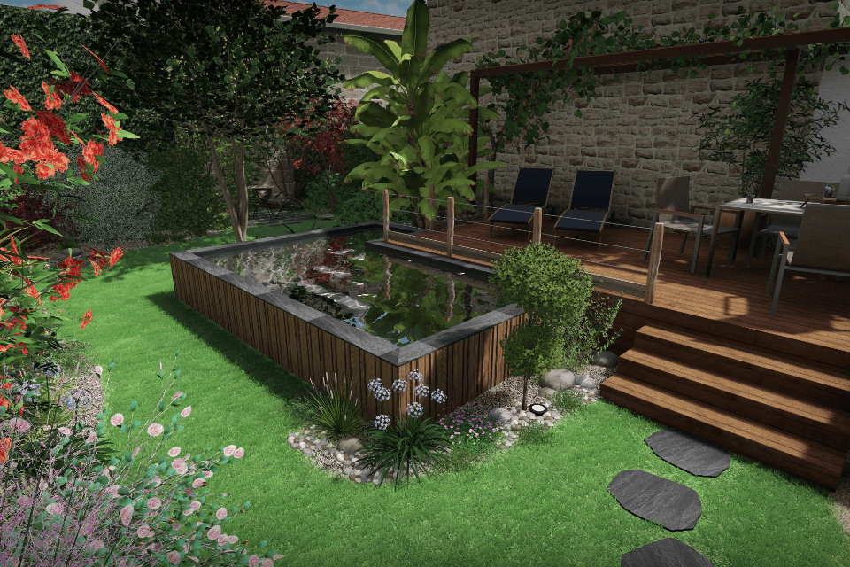 Terrasse avec piscine