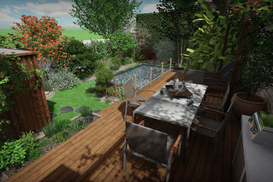 Terrasse avec piscine